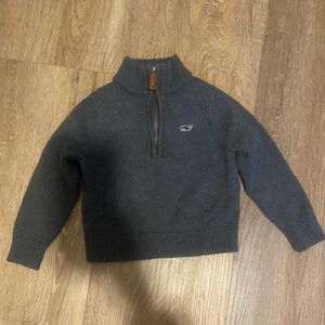 Vineyard Vines Charcoal Zip-Up Sweater